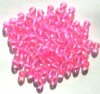 50 6mm Hot Pink AB Lustre Round Glass Beads